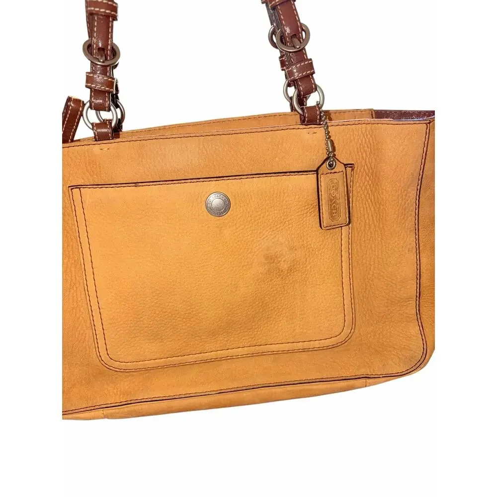 Coach Chelsea Nubuck Leather Soft Matte Tan Tote Shoulder Bag Purse F10900